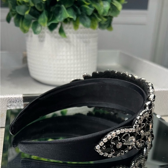 SPECTACULAR Black and silver BLING HEADBAND - Picture 5 of 6